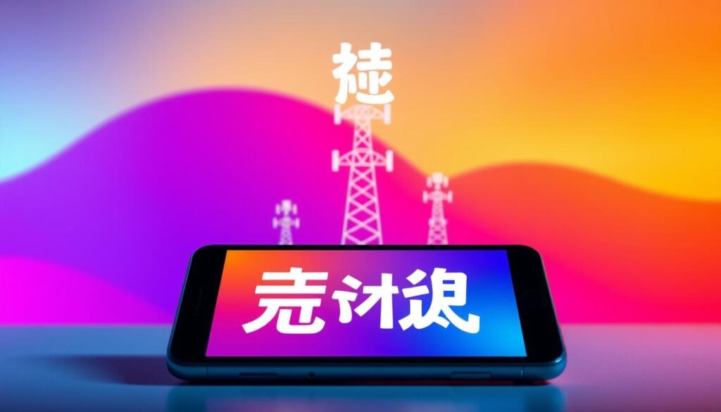 A vibrant, modern illustration depicting the key concepts of "轉台優惠" for the Telecombrother brand. In the foreground, a smartphone or tablet device is prominently displayed, showcasing the seamless process of switching service providers. The middle ground features a stylized representation of mobile network towers, symbolizing the interconnectivity and accessibility of the telecom industry. The background blends a gradient of colors, conveying a sense of technological progress and innovation. The overall composition should exude a professional, visually appealing aesthetic that aligns with the subject matter and the Telecombrother brand identity. Lighting is soft and diffused, creating a clean, modern look. The angle should be slightly angled to provide depth and dimension to the image.