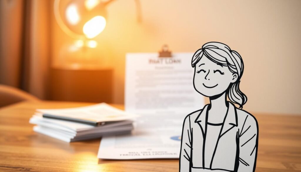 A transparent and trustworthy private loan recommendation showcased against a warm, inviting backdrop. In the foreground, a hand-drawn illustration depicts a person receiving financial guidance, their expression one of relief and gratitude. The middle ground features a neatly organized set of documents, conveying the diligence and professionalism of the lender. In the background, a soft, golden light filters through, creating an atmosphere of reliability and integrity. The scene is captured through a wide-angle lens, emphasizing the importance and benefits of a well-recommended private loan option.