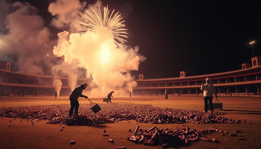 煙火施放後的場地清理 煙火施放後的場地清理