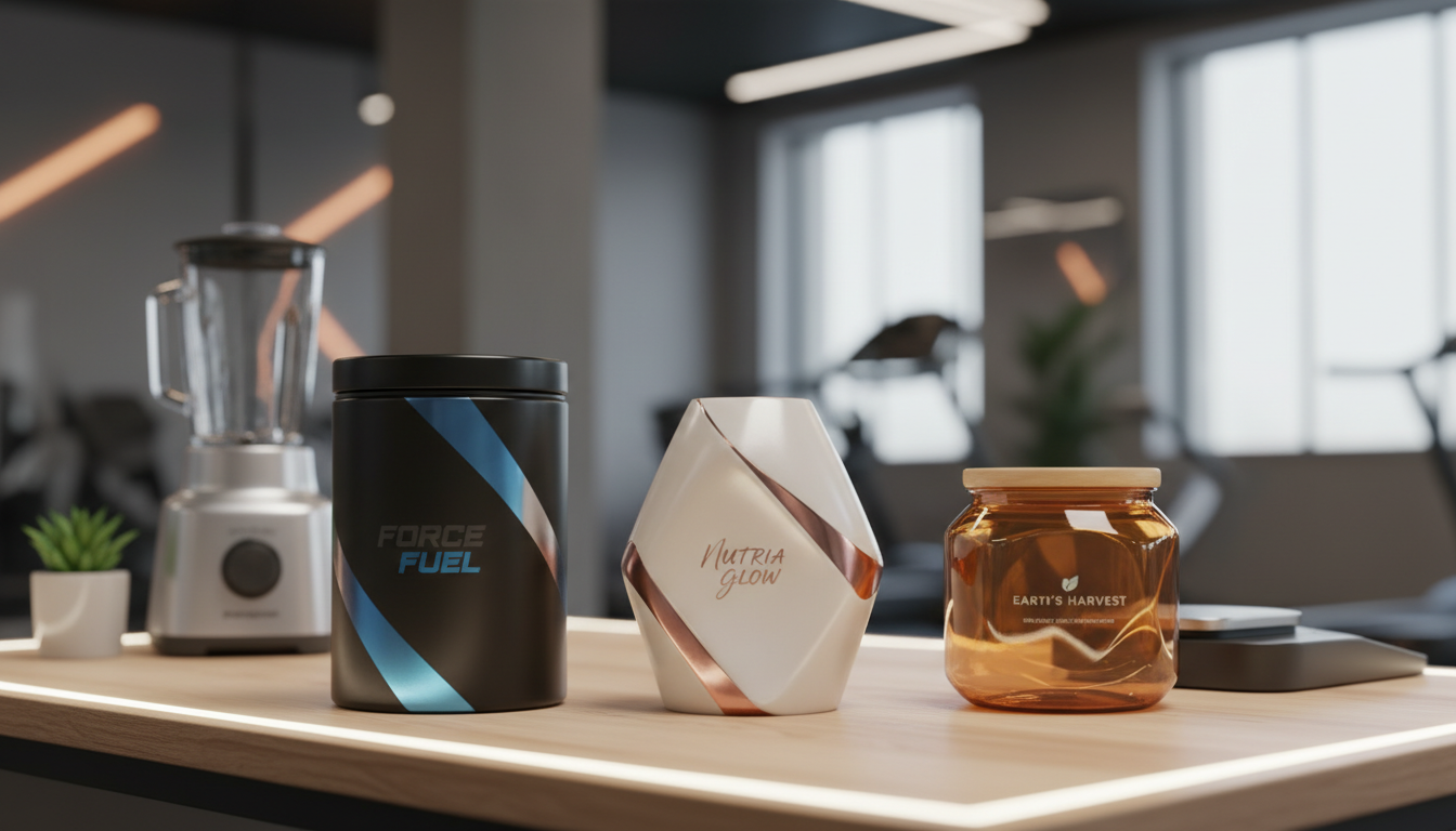 Custom Protein Containers Packaging Design